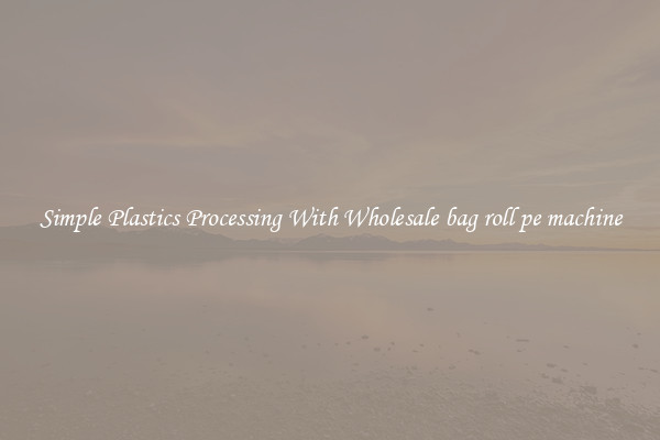 Simple Plastics Processing With Wholesale bag roll pe machine