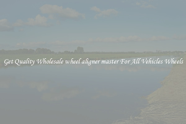 Get Quality Wholesale wheel aligner master For All Vehicles Wheels