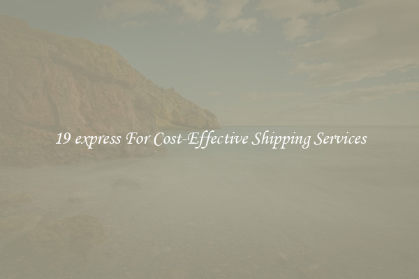 19 express For Cost-Effective Shipping Services