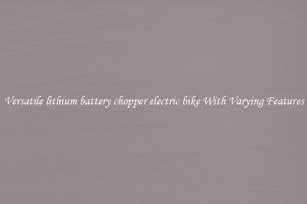 Versatile lithium battery chopper electric bike With Varying Features
