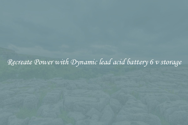 Recreate Power with Dynamic lead acid battery 6 v storage